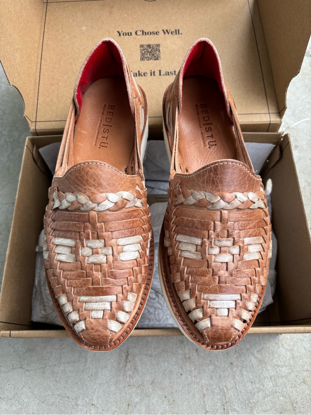 Bed|Stü Lizzie Sandals Woven Leather Platform Huarache Shoes Boho Artisan NIB - Picture 10 of 14